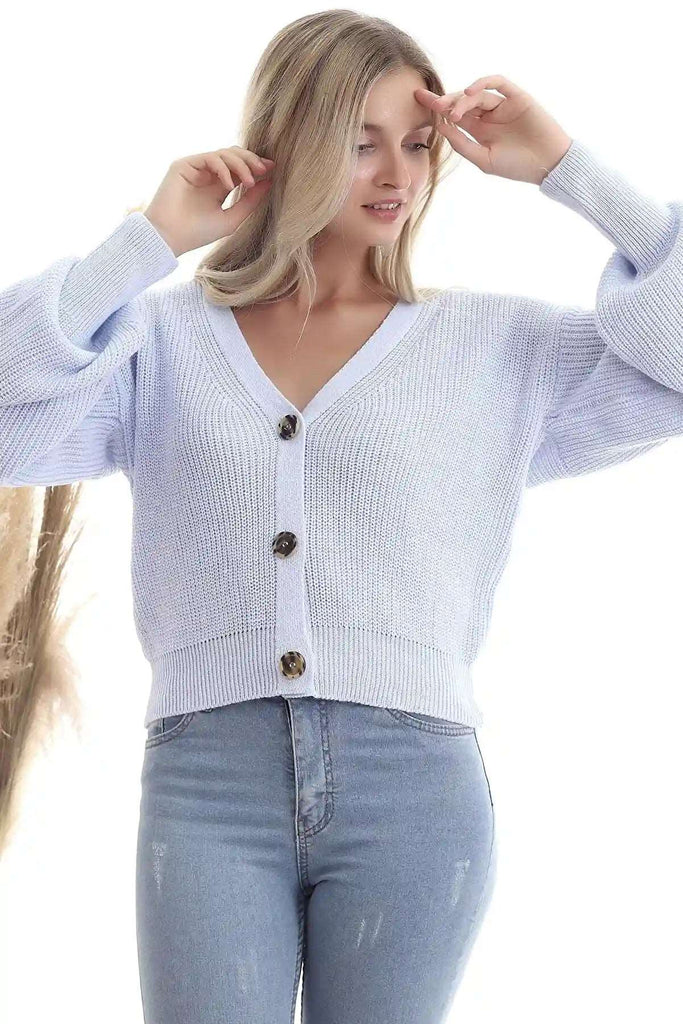 Strickjacke - Regular-Babyblau-StrickPullover-Pullover-Sweater