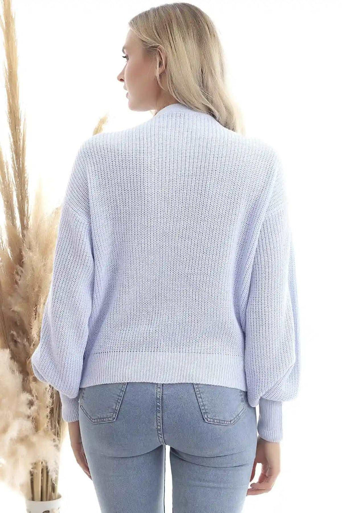 Strickjacke - Regular-Babyblau-StrickPullover-Pullover-Sweater