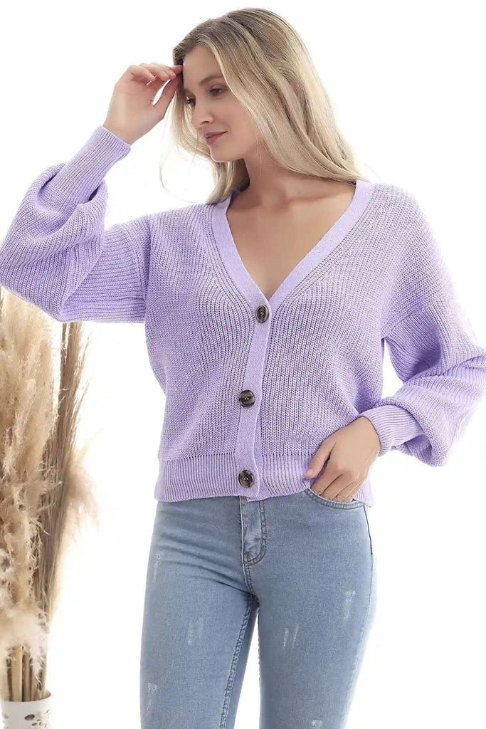 Strickjacke - Regular-Lila-StrickPullover-Pullover-Sweater